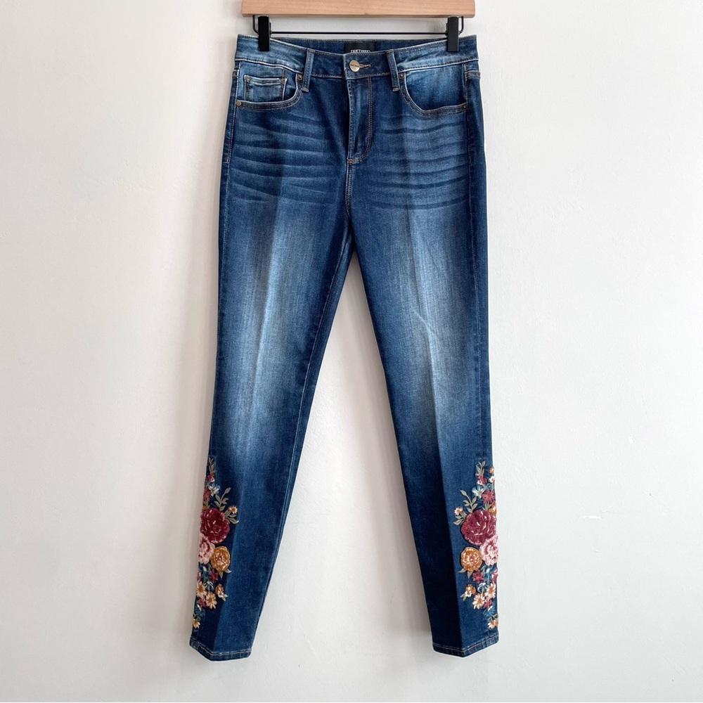 Driftwood Jackie High Rise Floral Embroidered Skinny Jeans